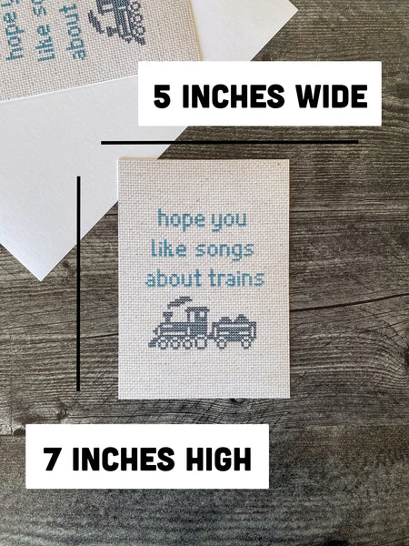 Train Songs Cross Stitch Paper Art Print
