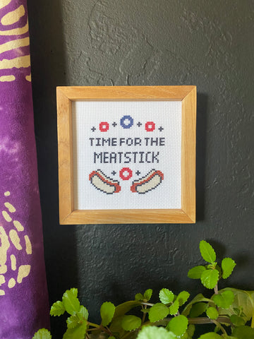 Meatstick Cross Stitch Art