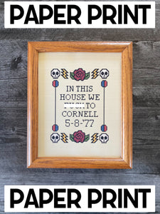 Grateful Dead Cornell '77 Cross Stitch Art Print