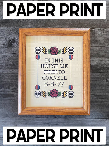 Grateful Dead Cornell '77 Cross Stitch Art Print