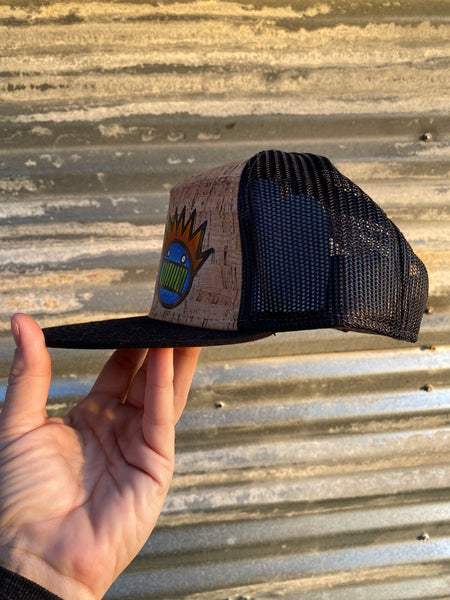 Blue Boognish Flat Brim Hat with Real Cork Front