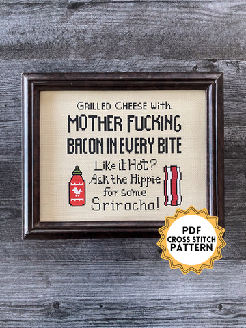 Bacon Grilled Cheese Cross Stitch Pattern