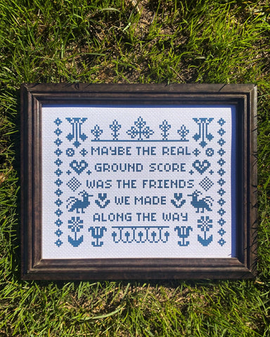 Ground Score Cross Stitch Paper Art Print