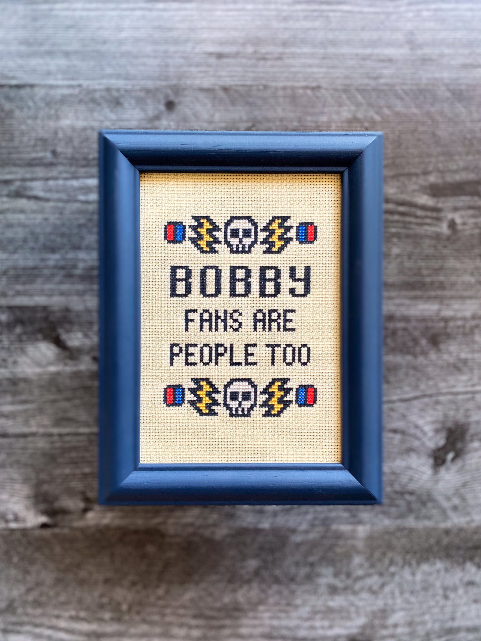 Bobby Fans Are People Too - Cross Stitch Paper Print