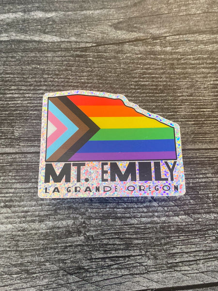 Mt Emily Pride Holographic Sticker
