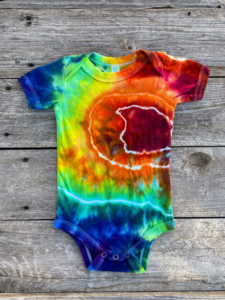 6-12 Month Rainbow Tie Dye Baby Bodysuit Shirt
