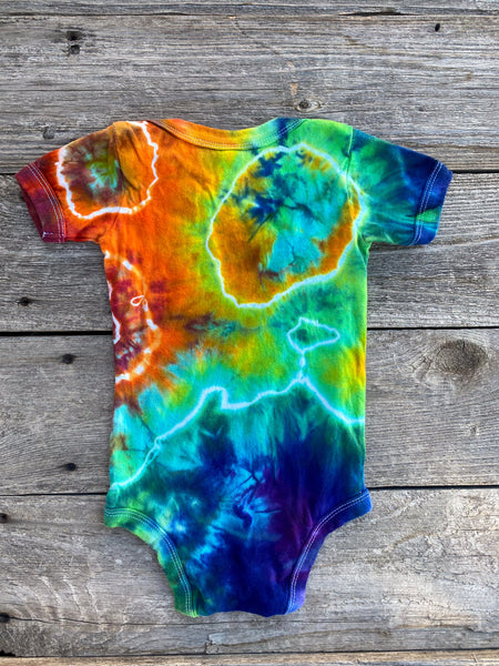 6-12 Month Rainbow Tie Dye Baby Bodysuit Shirt