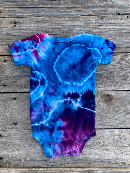 12-18 Month Blue Raspberry Tie Dye Baby Bodysuit Shirt