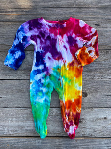 3-6 Month Zipper Tie Dye Baby Lounger Rainbow