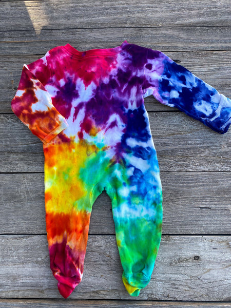 3-6 Month Zipper Tie Dye Baby Lounger Rainbow
