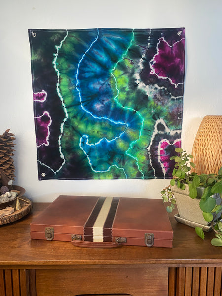 Magenta Green Geode Mini Tapestry