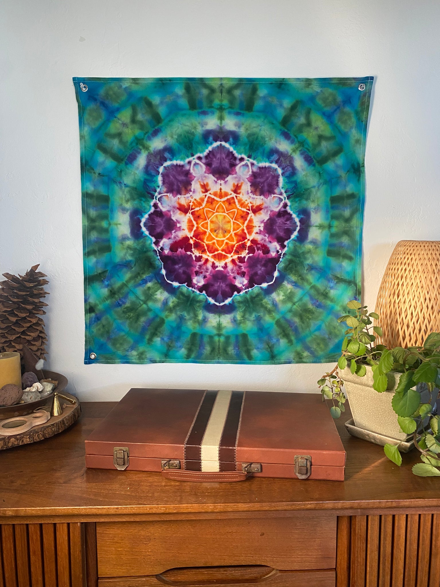 Mandala Mini Tapestry Purple Flower