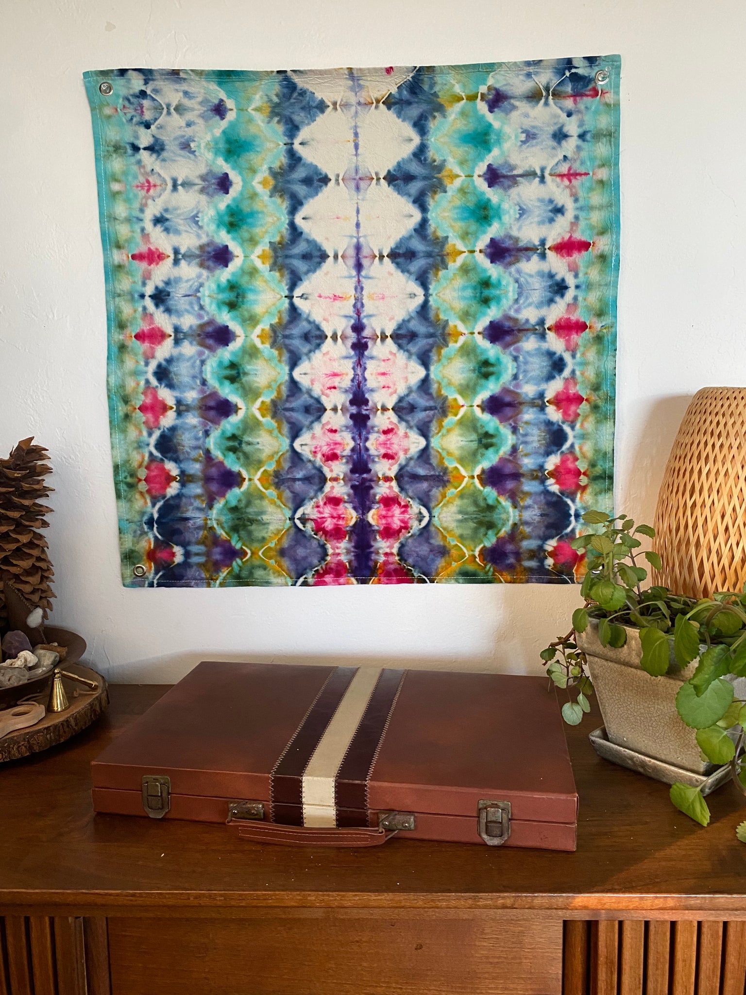 Wasabi Purple Folds Mini Tapestry