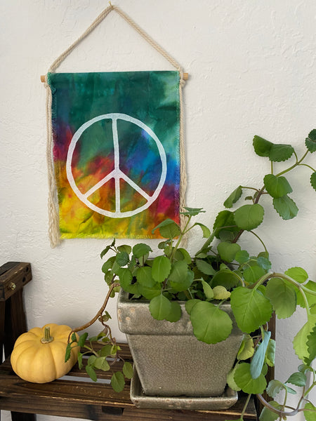 Rainbow Peace Sign Wall Hanging