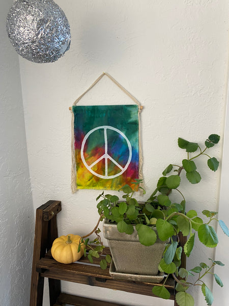 Rainbow Peace Sign Wall Hanging