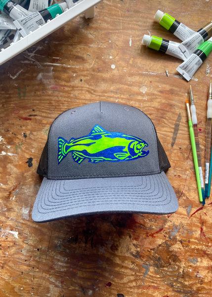 Steelhead Salmon Hand Painted Trucker Hat