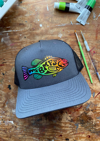 Billy Strings Rainbow Bass Hand Painted Trucker Hat