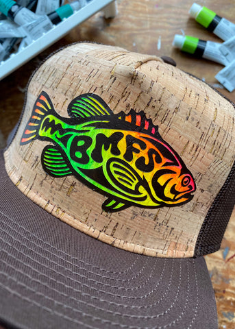 Billy Strings Neon Bass Hand Painted Cork Front Flat Brim Hat