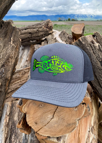 Billy Strings Bass Fish Neon Green Hand Painted Trucker Hat