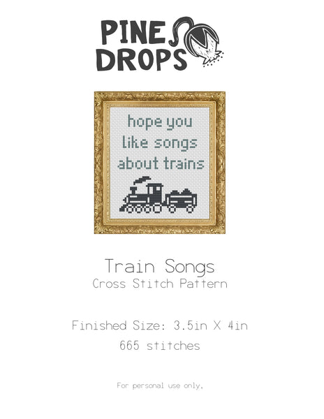 Train Songs Cross Stitch Pattern