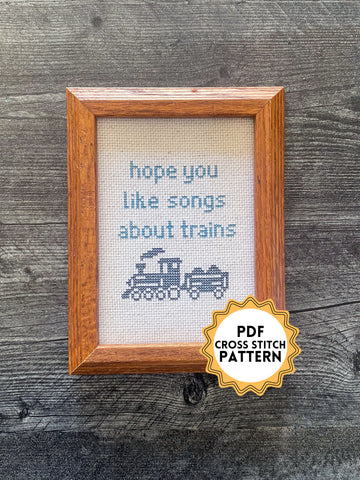 Train Songs Cross Stitch Pattern