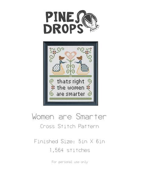 Women Smarter Cross Stitch Pattern