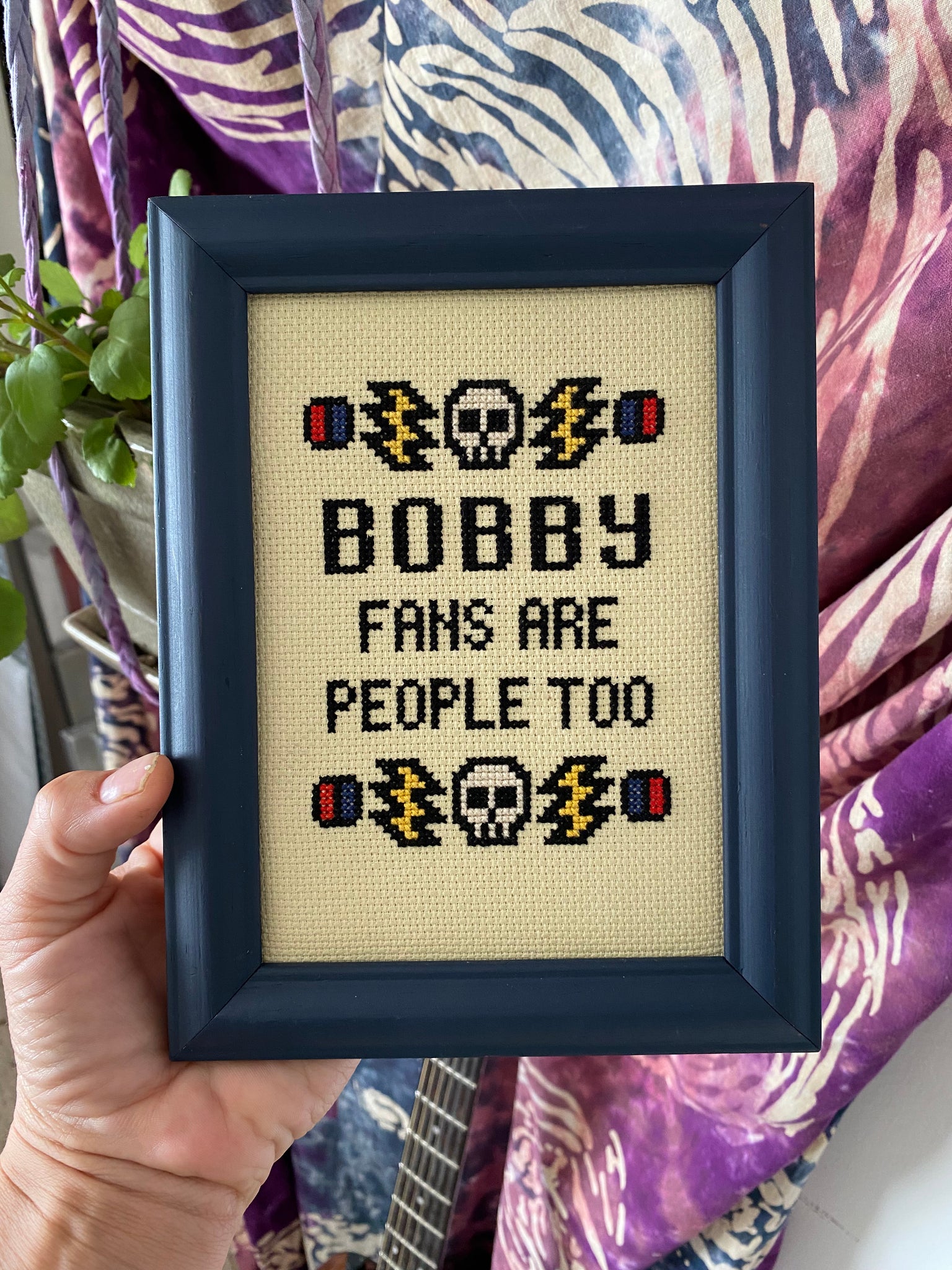 Bobby Fans Are People Too Original Finished Framed Cross Stitch