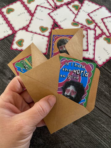Set of 9 Mini Grateful Dead Valentines with Envelopes